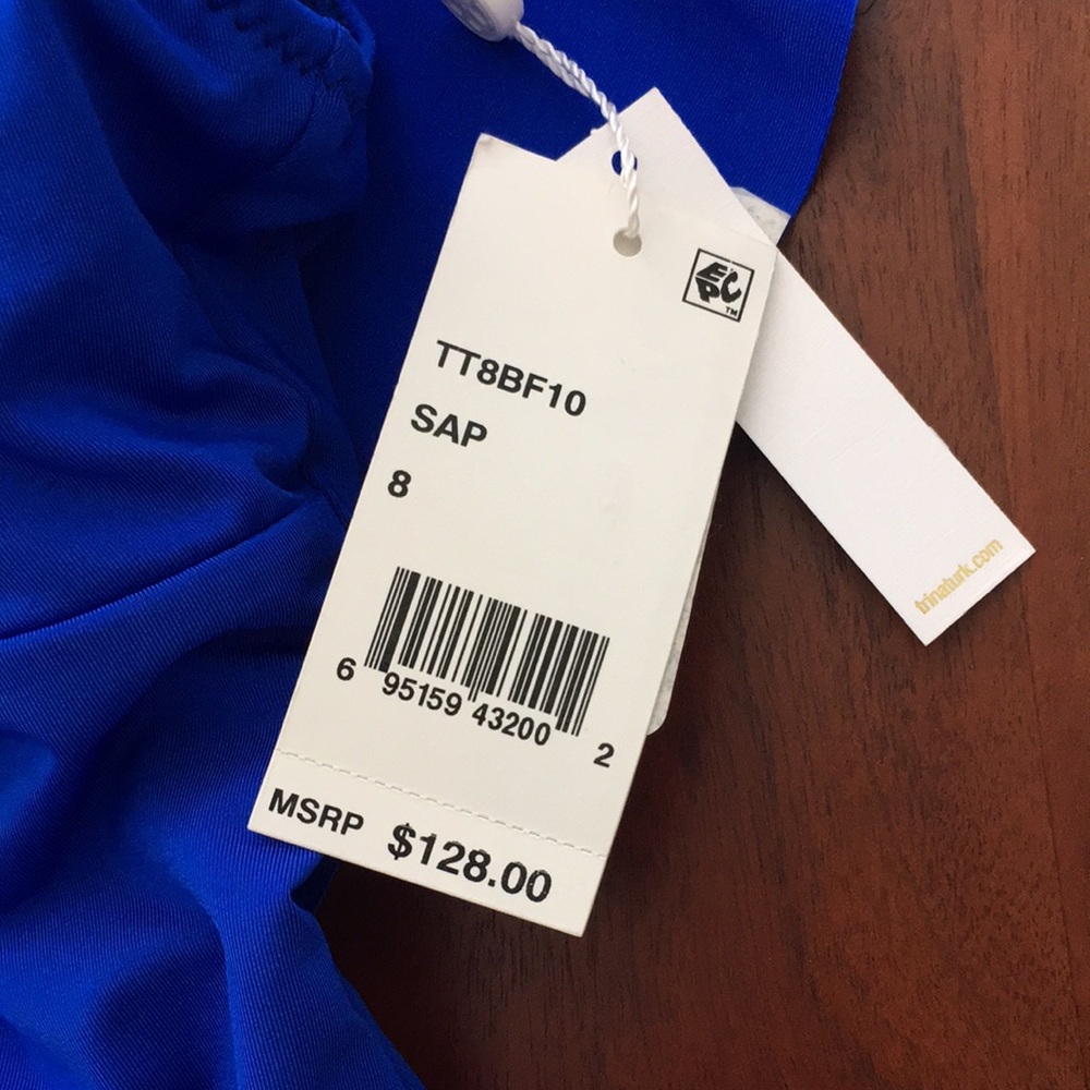 NWT Trina Turk one piece ruffle trim swimsuit S M 6 8 - Picture 7 of 15